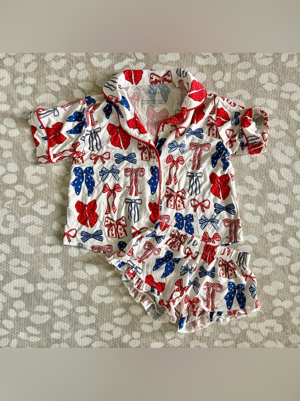 In My Jammers 3T 4th of July bow pajamas
